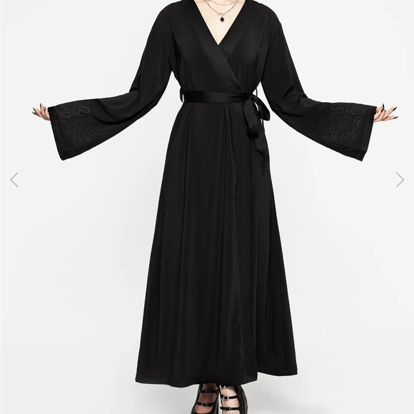 Disturbia Veles Embroidered Chiffon Wrap Dress 🐍🌙✨ - Picture 1 of 8